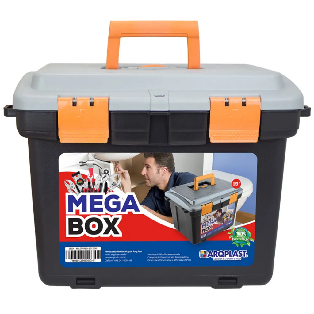 Caixa Para Ferramentas Grande Organizadora Modelo Mega Box