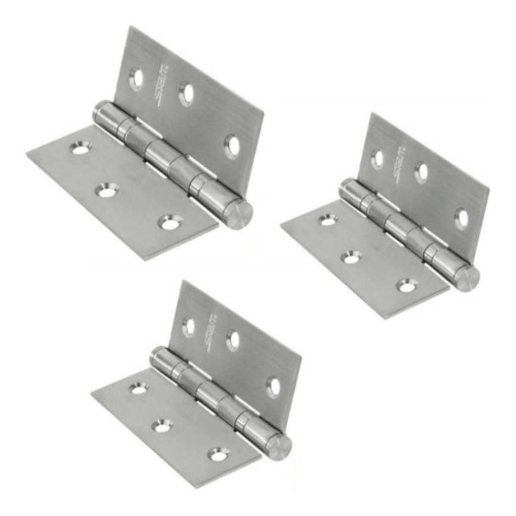 Kit 3 Dobradiças para Porta Pivotante Rolamento Axial Aço Inox Cromado ...