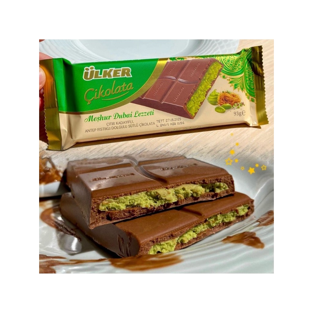 Chocolate Dubai Com Leite, Baklava Kadayif e Antep Pistache