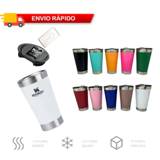 Copo Stanley Inox Térmico 473ml Com Tampa e Abridor
