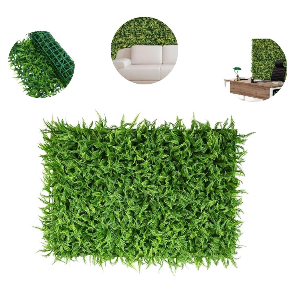 Placa De Samambaia Cheia 40x60 Jardim Vertical Artificial Muro Verde