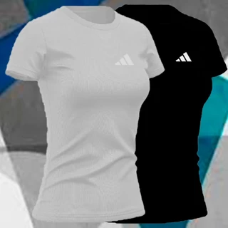 CAMISA FEMININA DRY FIT BABY LOOK ( PRATA)