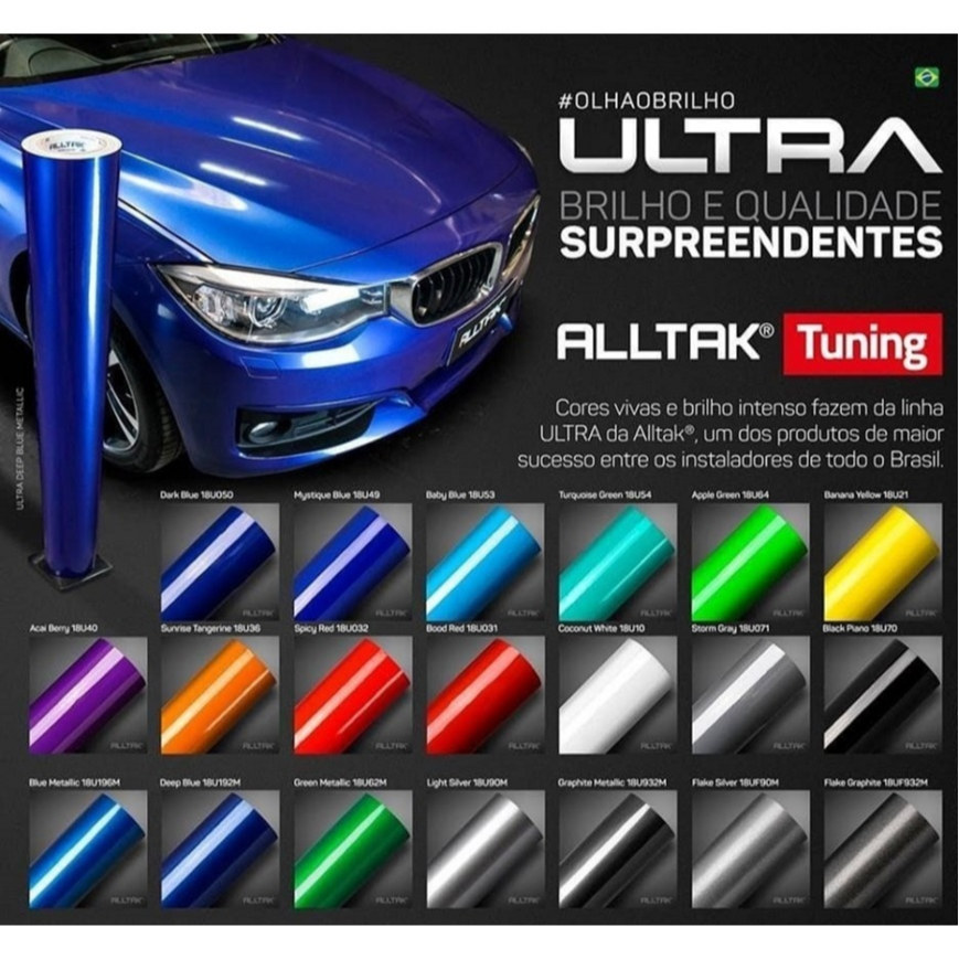 Envelopamento Vinil Automotivo Alltak 2mts X 69cm Ultra Brilho | Shopee ...