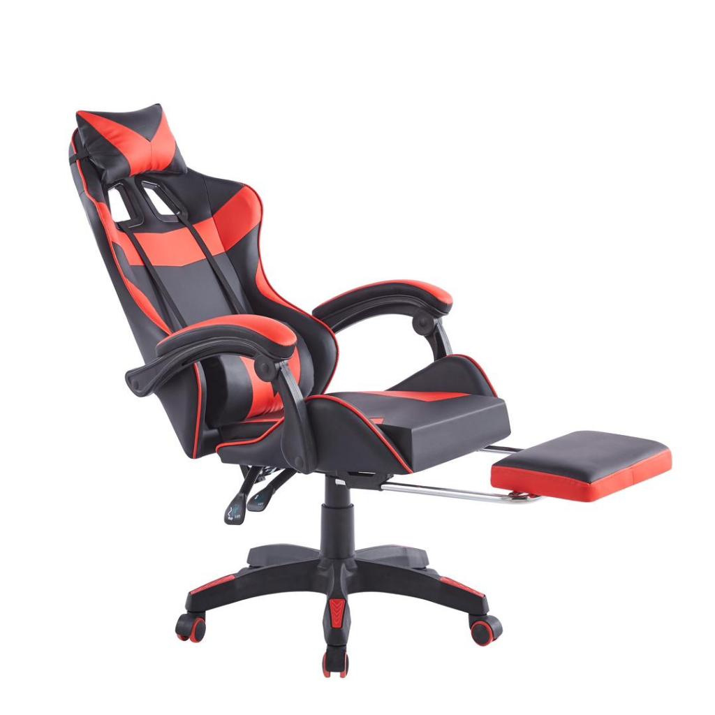 Cadeira Pc Gamer Giratória Ergonômica Couro Com Descanso | Shopee Brasil