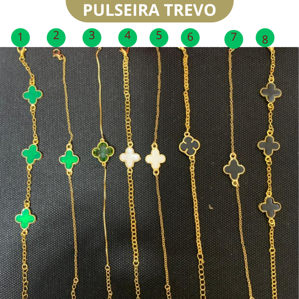 PULSEIRA TREVO TENDENCIA/ DOURADA E PRATEADA/1 TREVO E 3 TREVO | Shopee ...