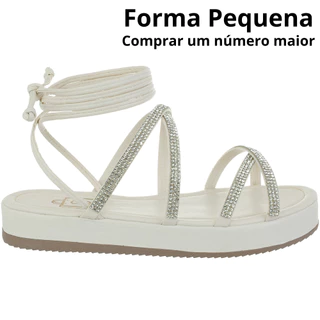 Sandália Feminina Flatform Amarração e Tira com Brilho