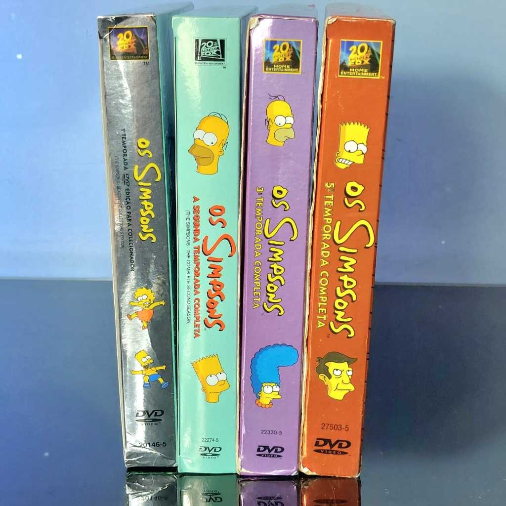 4 Box DVD Os Simpsons 1ª 2ª 3ª e 5ª Temporadas Completas Fox