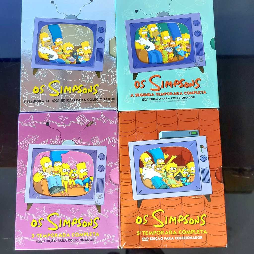 4 Box DVD Os Simpsons 1ª 2ª 3ª e 5ª Temporadas Completas Fox