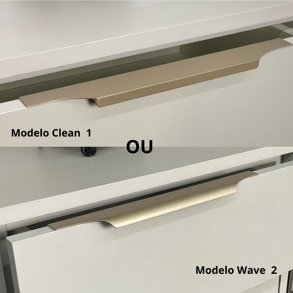 Puxador Wave Cava ou Clean Cava 300mm Em Alumínio P/gaveta Porta ...