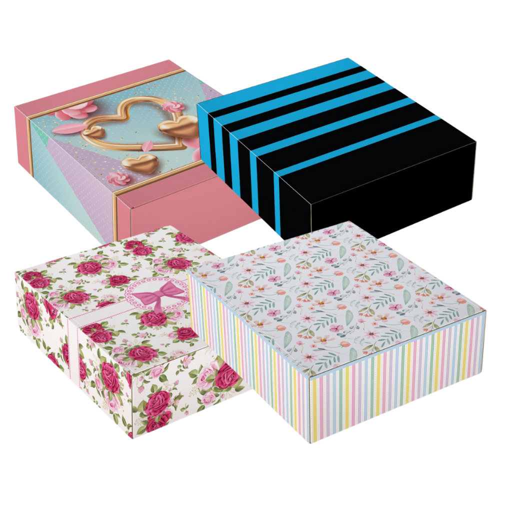 KIT 12, 24 ou 36 un. CAIXAS DE PRESENTE QUADRADA G 7,8 X 27 X 21 CM ...