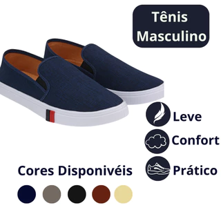 Tênis Masculino Iate Slip On Calce Fácil Sem Cadarço Confortável
