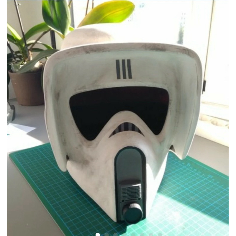 Capacete mascara scout trooper + suporte parede impressão 3d cosplay coleção star wars