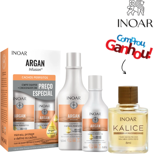 Inoar Kit Argan Infusion Cachos Perfeitos Shampoo 500 ml ...