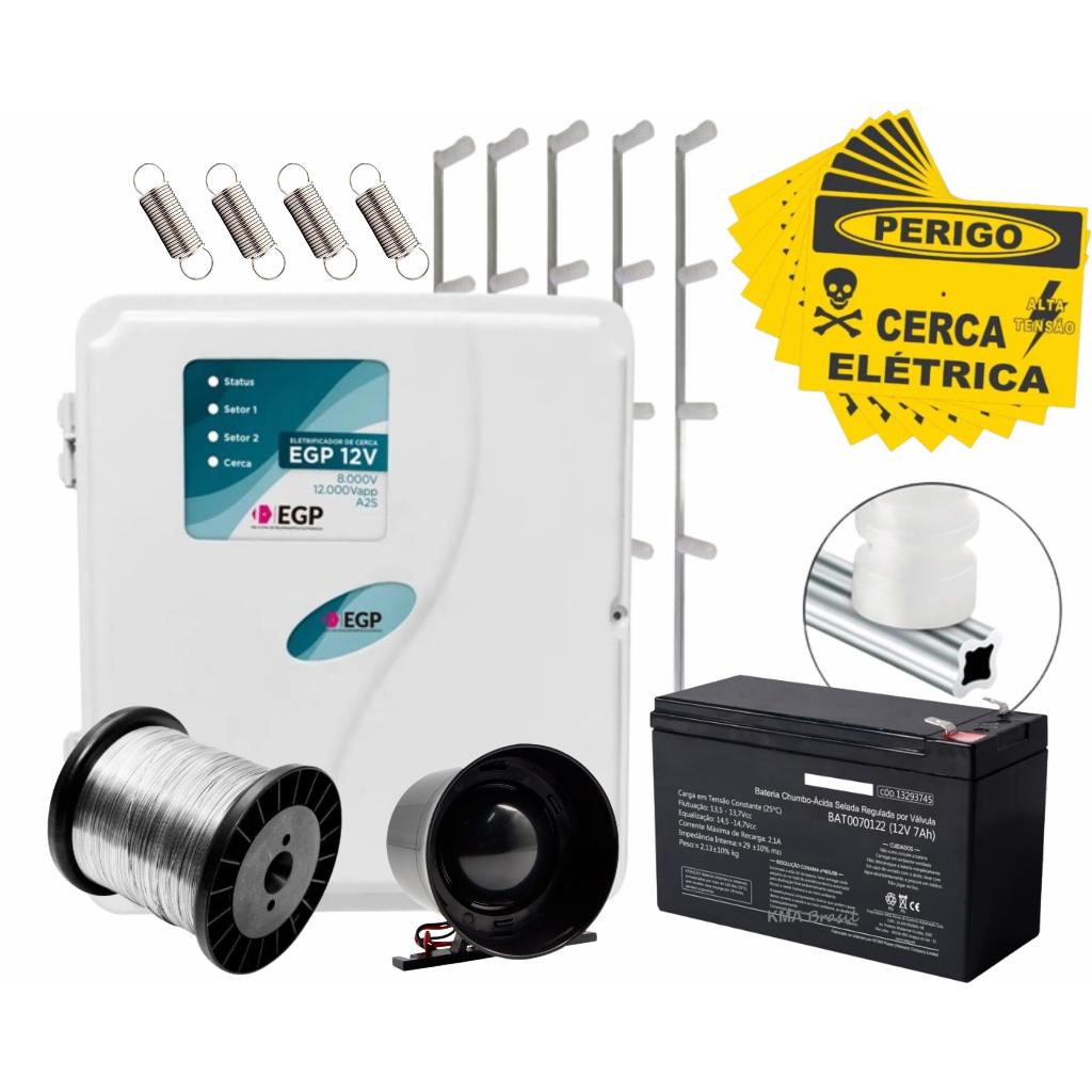 KIT 20M Cerca eletrica residencial - completo para 20 metros | Shopee ...