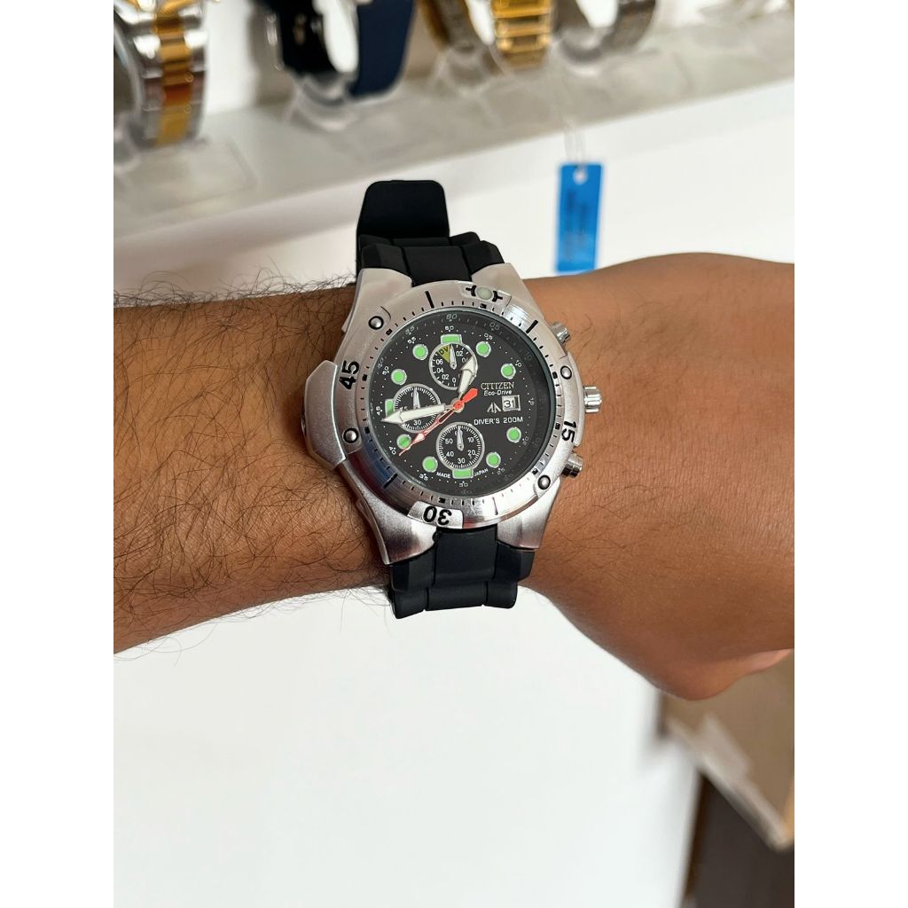 Relógio Ecodrive BJ2040 Preto com caixinha de brinde