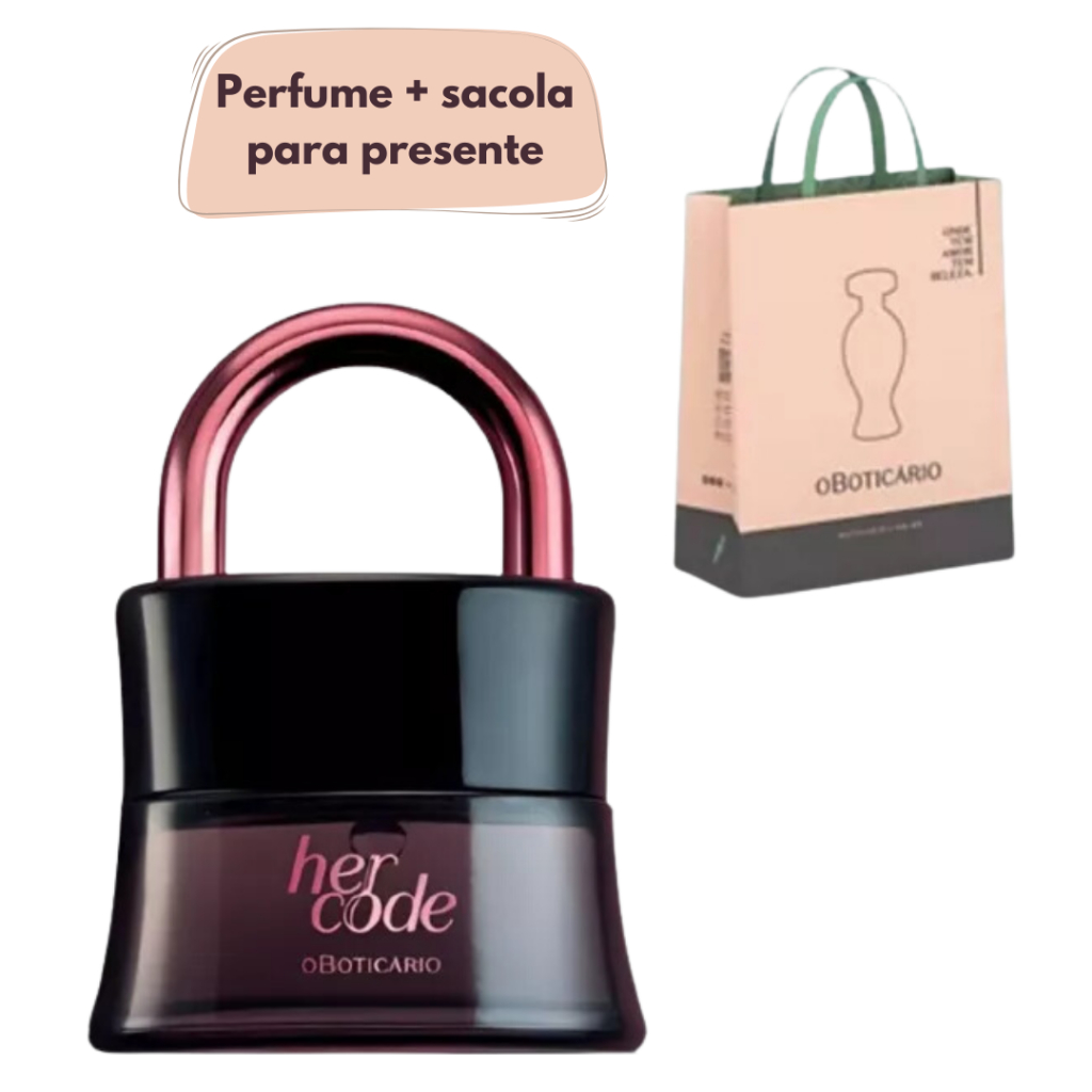 O Boticario Her Code Touch Eau De Parfum 50ml com sacola para presente ...