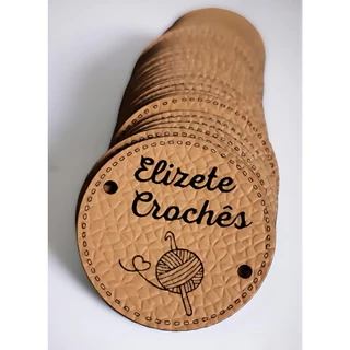50 Tags no couro sintético. 3 cm . feito com amor-logomarca-etiquetas-aertesanato
