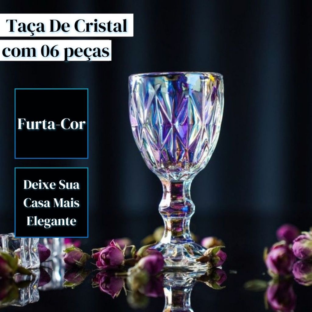 Jogo De Taças de Vidro Furta Cor 340ML Cristal Ecológico, Drinks