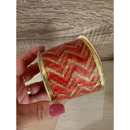 Fita de natal aramada com glitter decorada prata vermelho 6,3cm/3,8cm laço árvore de natal presentes