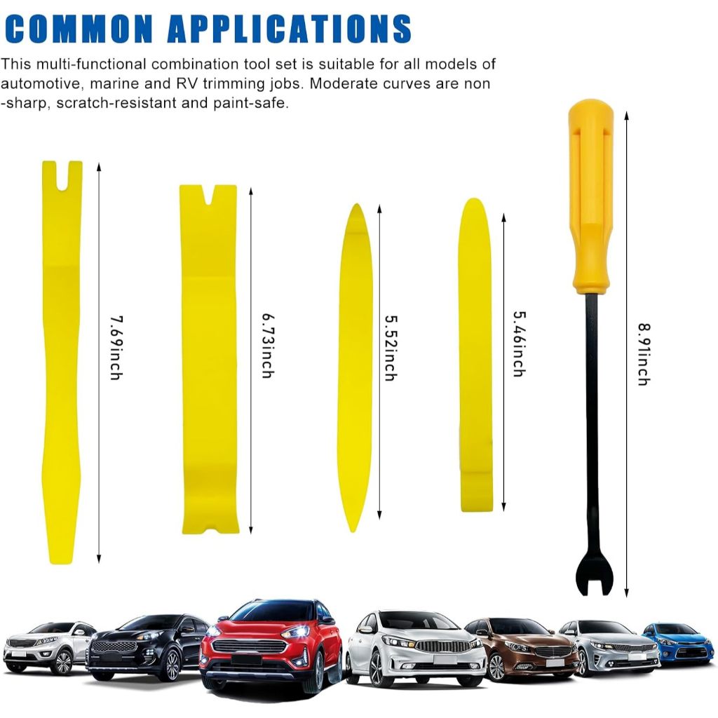 Jogo de Espátulas de Nylon Automotivas com 5 Peças