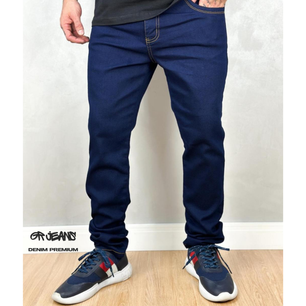Calça Jeans Masculina cor Média | Shopee Brasil