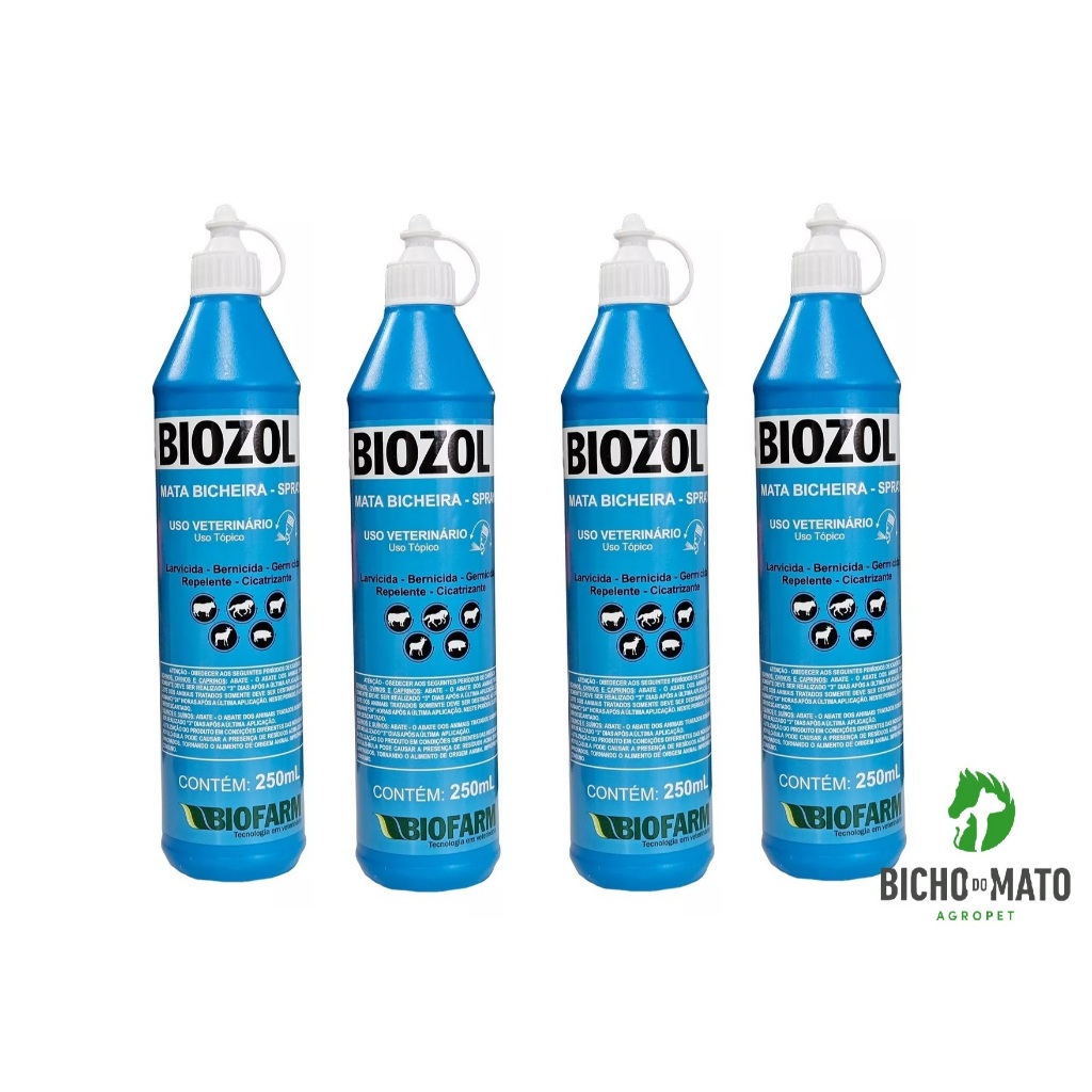 Kit 4 Biozol Matabicheira 250ml Larvicida Bernicida Germicida Repelente ...