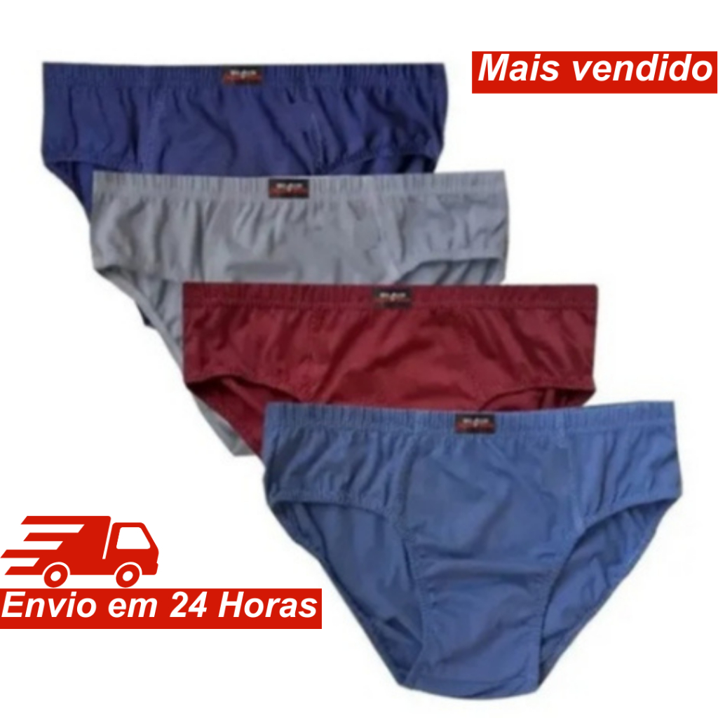 cueca kit 6 peças 100% algodão Estilo confortável e respirável