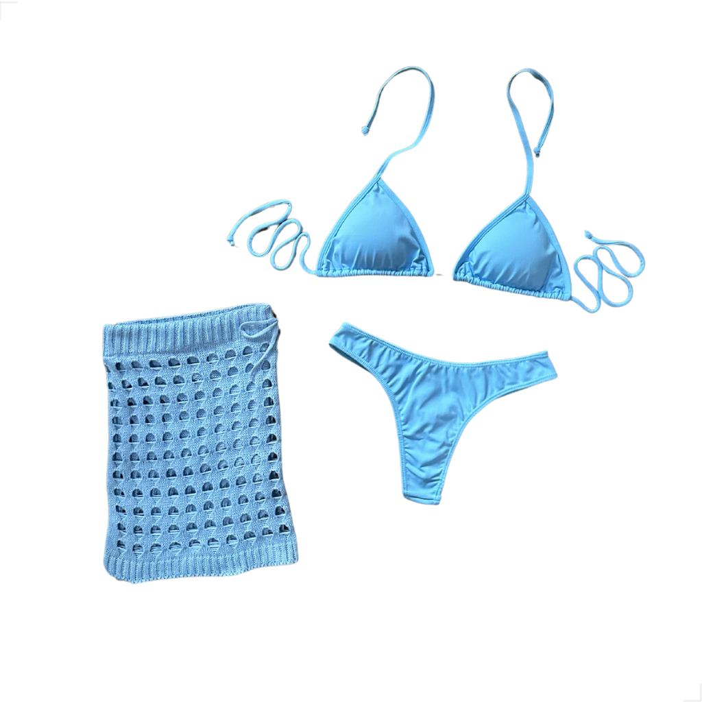 Biquini Conjunto Trikini 3 Peças Saia Praia Moda Tendência | Shopee Brasil