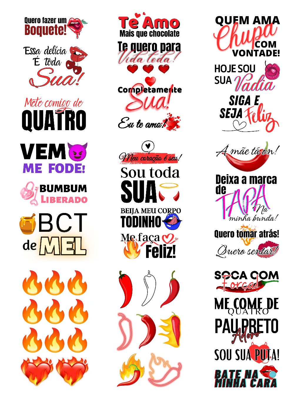 45 Tatuagens Temporária Frases Sex Mulheres Depilação Pimenta Fogo Adesivos  6x10 Cm | Shopee Brasil