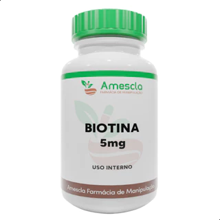 Biotina (Vitamina B7) 5mg Com 60 ou 120 Cápsulas