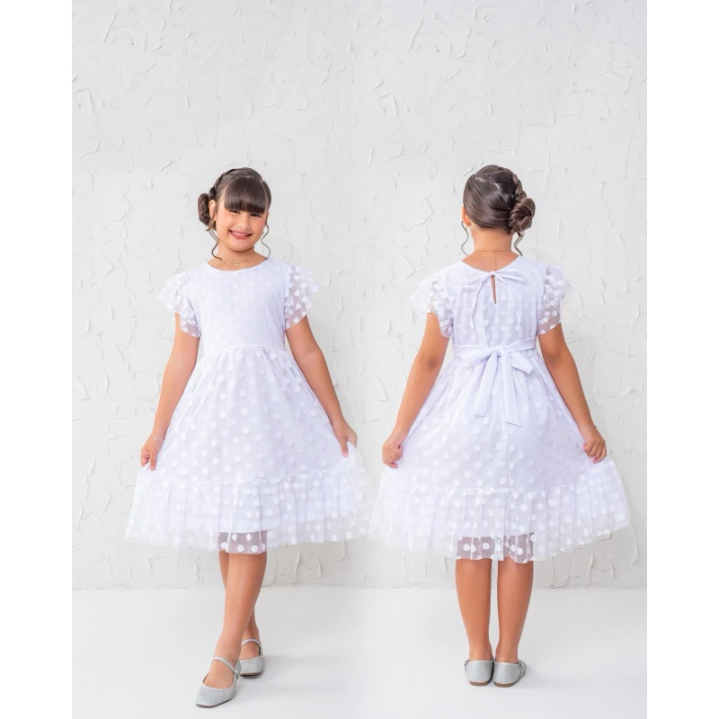 Vestido Branco Infantil e Juvenil a 14 anos Vestido Menina