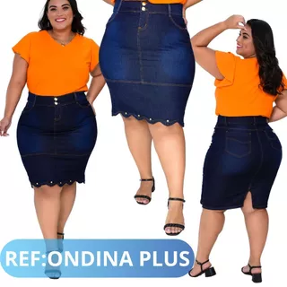 SAIA PLUS SIZE JEANS MODA EVANGELICA DE BARRA ONDINHA