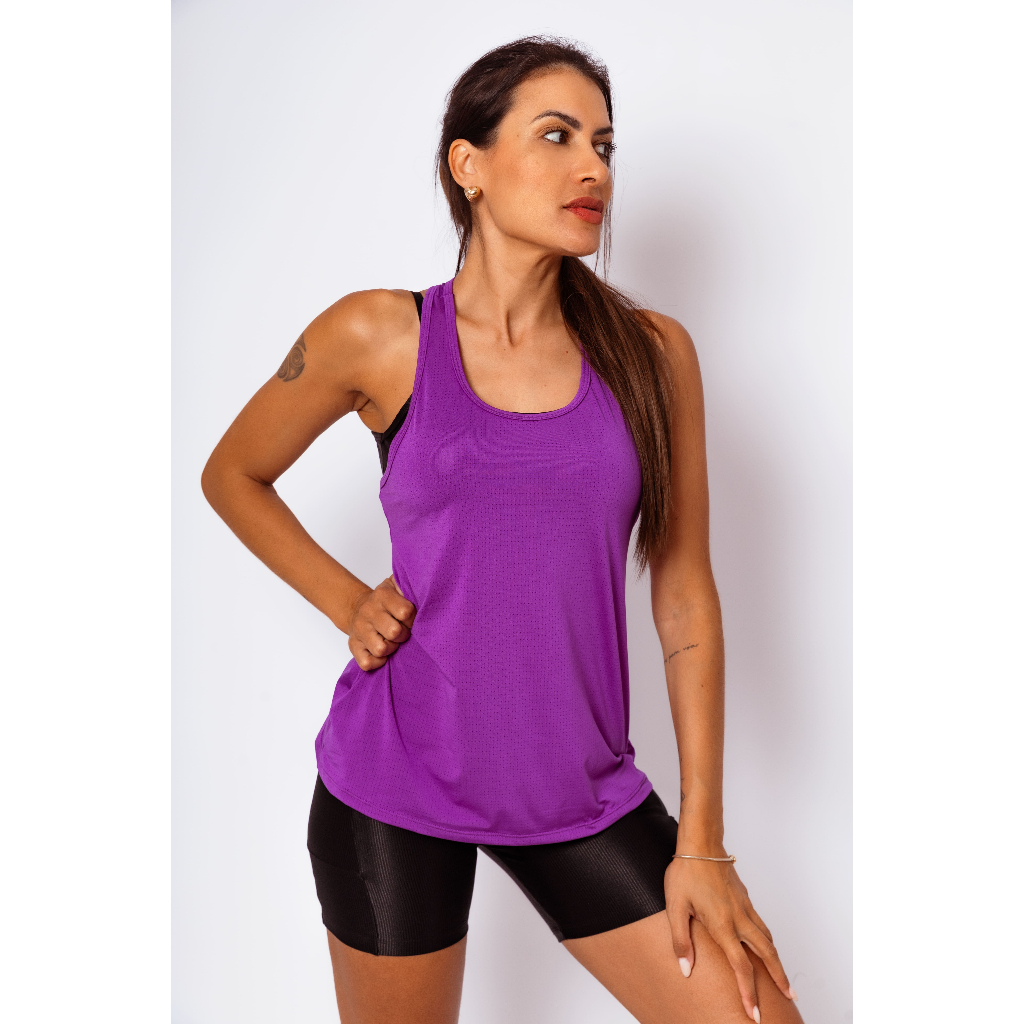 Camiseta Regata Nadador Dry Fit Feminina Corrida Academia