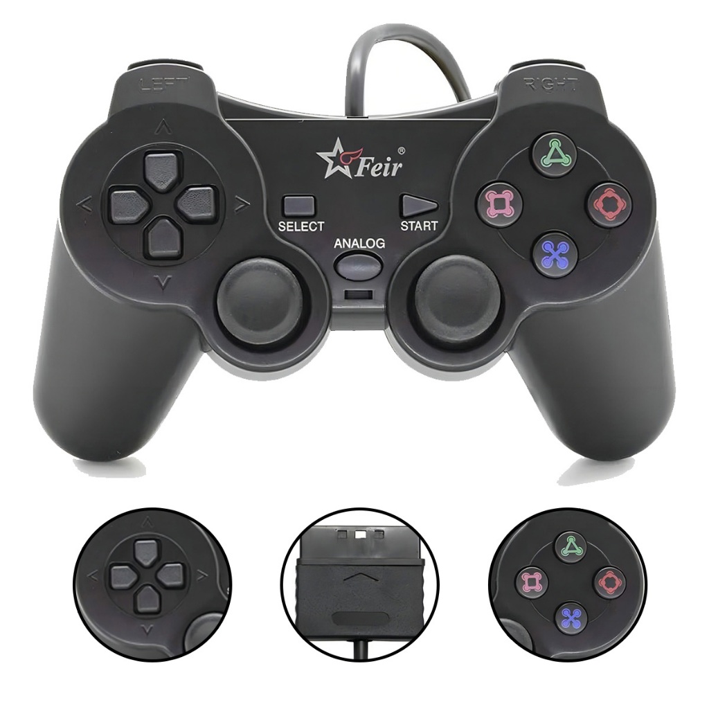 Controle PS2 Dualshock Joystick Vibração Alta Qualidade Conexão com PS2 ...