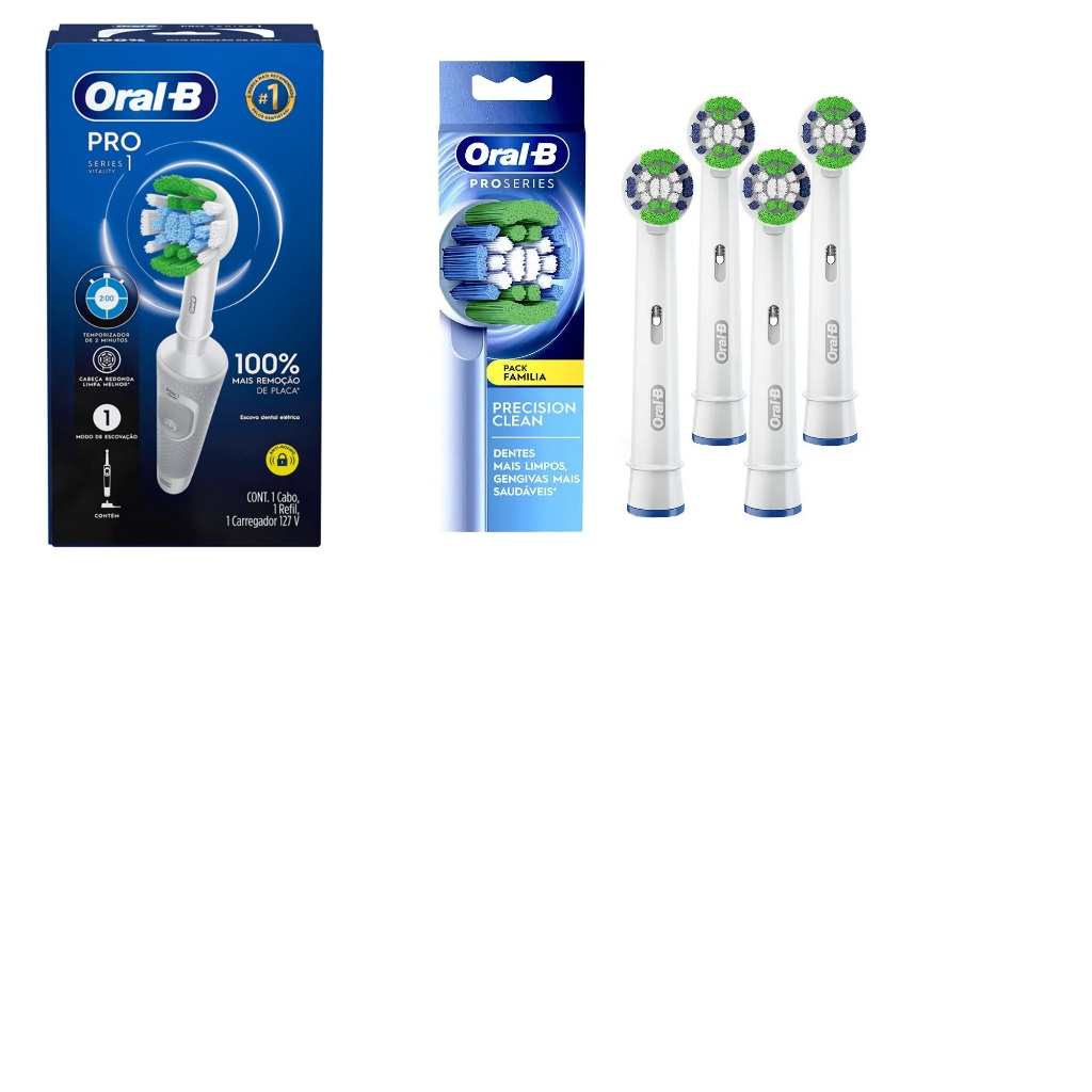 Escova Dental Elétrica Vitality Pro Series 1 - Oral-b 110v + 4 Refis ...