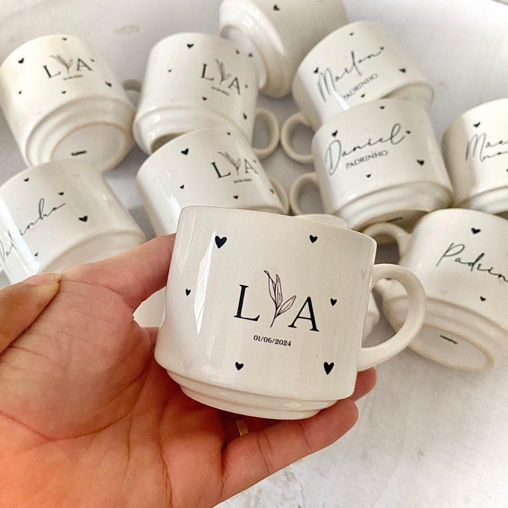 Kit 2 Xícaras Personalizadas Minimalista Presente Casamento Envio ...