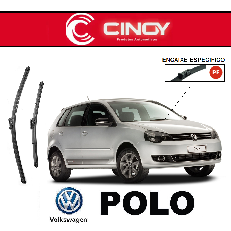 Kit Palheta Limpador de Parabrisa Dianteiro VW Polo 2012 2013 e 2014
