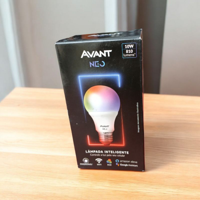 Lâmpada inteligente 9w avant neo aplicativo alexa rgb bivolt balada festa natal decoração
