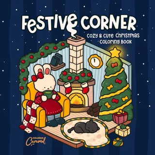 Festive Corner - 42 Desenhos para Colorir / LC em Oferta na Shopee