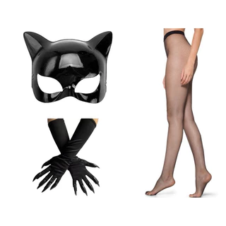 kit acessório fantasia mulher gato festa cosplay