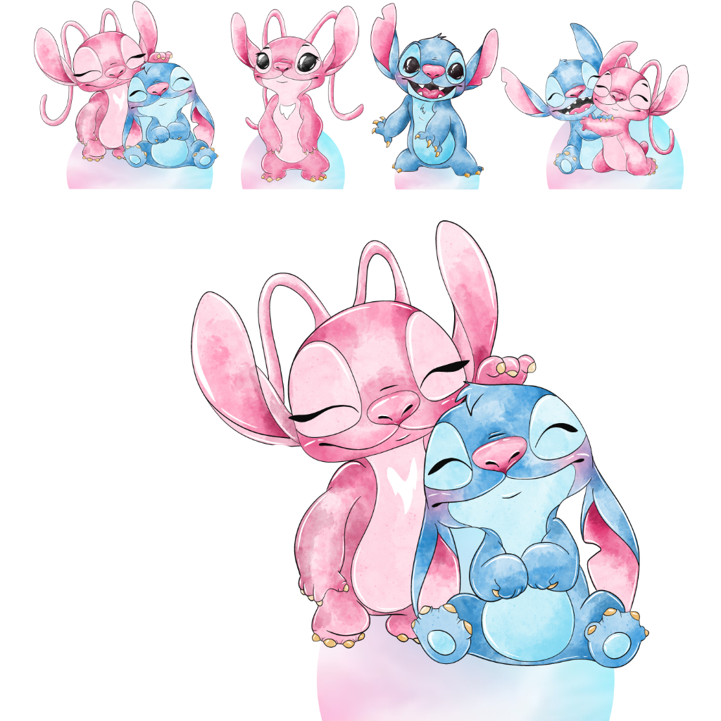 KIT DISPLAYS STICH E ANGEL - FESTA E DECORAÇÃO