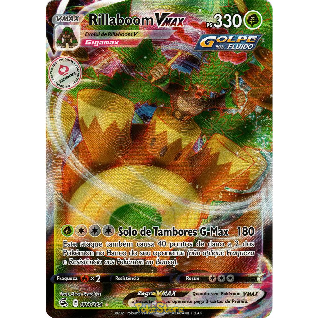 Carta Pokemon Rillaboom VMAX Portugus Card Original Copag | Shopee Brasil