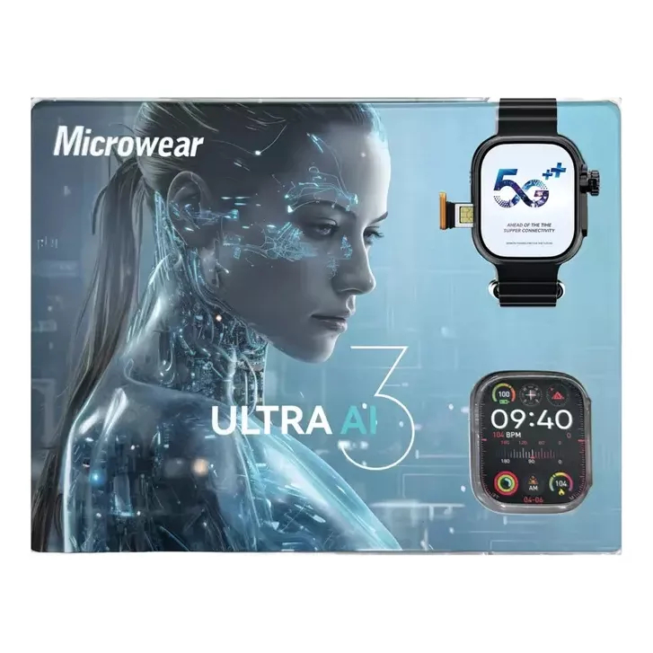 Smartwatch ultra ai 3 Android 5g Wifi Bluetooth Câmera Giratória De 180