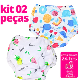 2 Fralda Plástica Calça Enxuta Reutilizável Ecológica Transição para Bebê Infantil em Oferta na Shopee