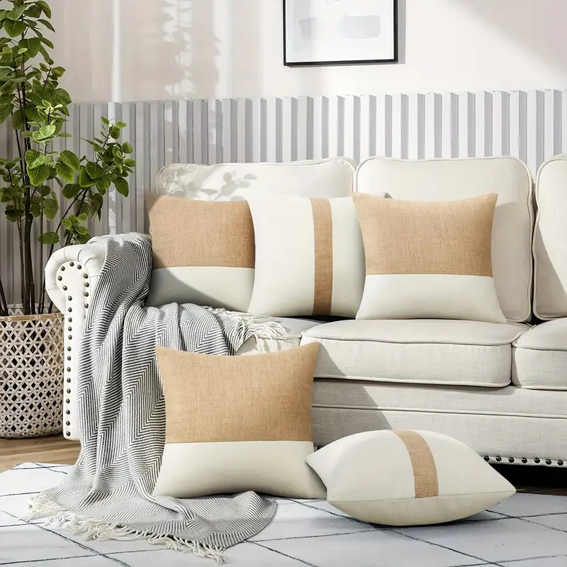 Kit Capas de Almofadas de Linho Decorativas para Sala Minimalista ...
