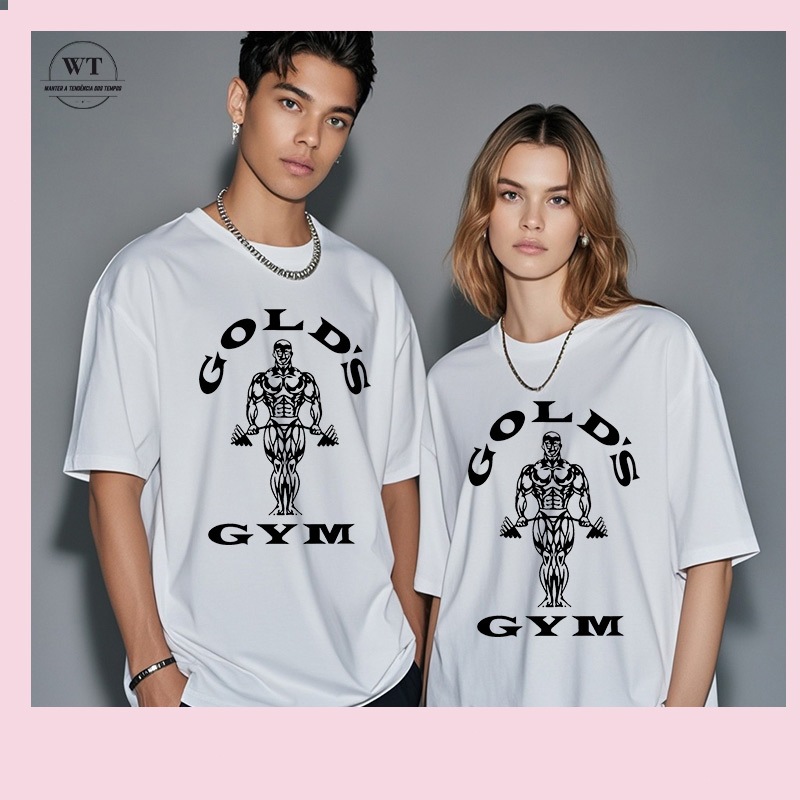 Camiseta Oversized Treino Academia Bodybuilder Camisa OldSkool Gold Gym Maromba Nova