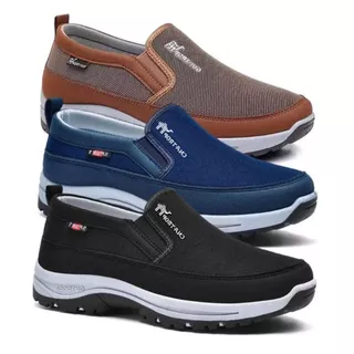 Kit 3 Pares de Tenis Sapatilha Mocassim Masculino Casual Adventure de Trilha Reforçado Impermeável Com Solado Costurado