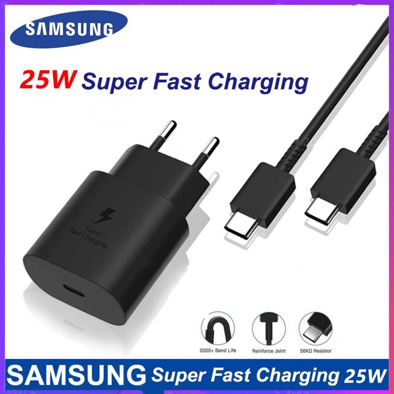 Novo Carregador 25w Turbo com Cabo Tipo C Super Rápido Samsung - zou-01