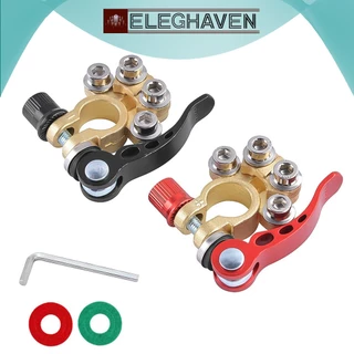 ELEGHAVEN>>1 Par Positivo & Negativo Automotivo Bateria Terminal Cabo Braçadeira de Liberação Rápida Conectores Carro