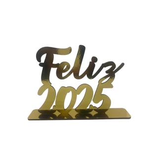 Palavra de Mesa Decoração Natalina Feliz 2025 Enfeite Presente Decorativo MDF 3mm